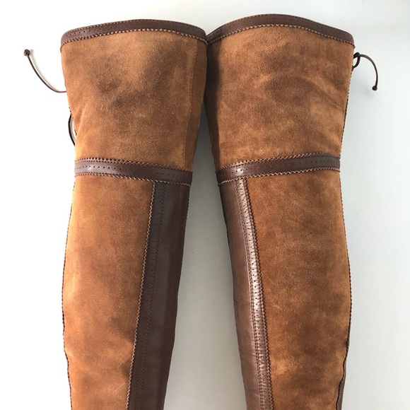 Christian Dior Retro Vintage Intrigante Thigh High Brown Harness Heeled Boots 35 - Picture 6 of 12